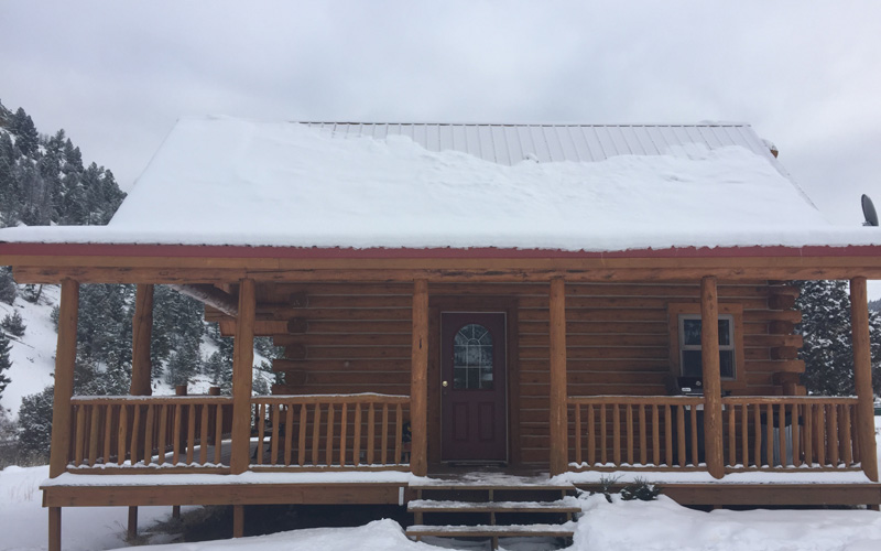 The cabin in winter